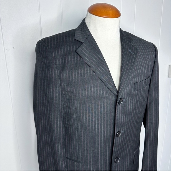 Paul Smith X R. Newbold Red & Gold Striped Gray Suit - Picture 5 of 12